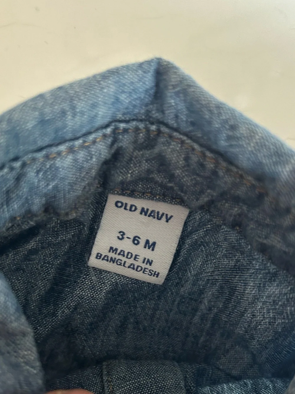 Old Navy Baby Chambray Button Down Shirt 3–6 Months Blue Cotton